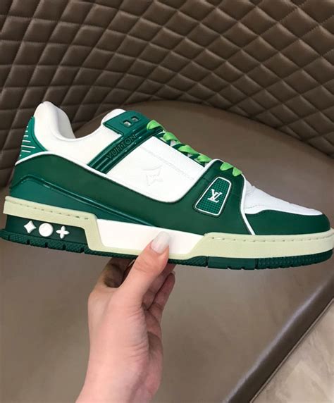 lv shoes green|louis vuitton green sneakers.